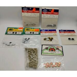 Small Lot of Googly Eyes Craft Supplies - Small Fuzzy Craft Trim